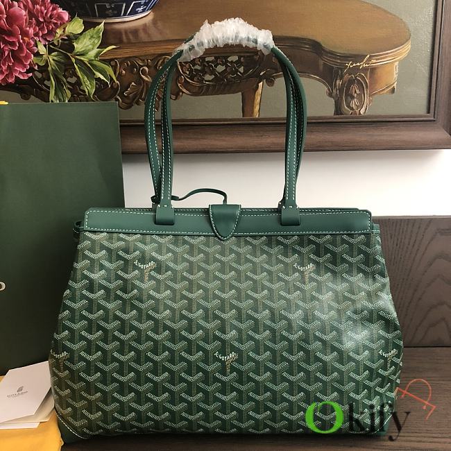 Okify Goyard Bellechasse Biaude PM Bag In Green 36x26x13cm - 1