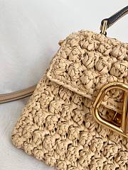 Okify Valentino Vsling Raffia Top Handlle Bag In Beige 22x16x9cm - 4