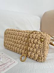 Okify Valentino Vsling Raffia Top Handlle Bag In Beige 22x16x9cm - 2