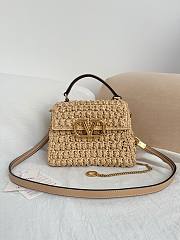 Okify Valentino Vsling Raffia Top Handlle Bag In Beige 22x16x9cm - 1