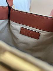Okify Valentino Small Shopping Bag With Flowers Embroidery In Beige 25x17cm  - 4