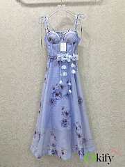 Okify Zimmerman Purple Floral Print Halter Dress - 1