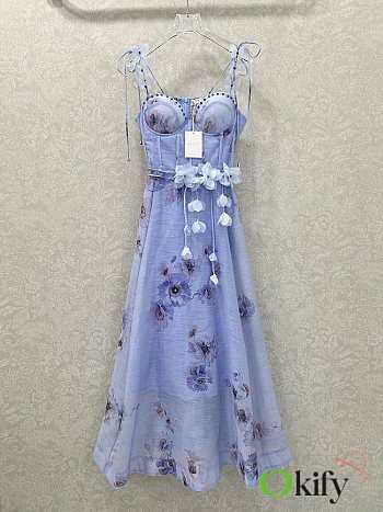 Okify Zimmerman Purple Floral Print Halter Dress