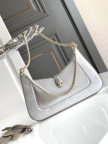 Okify Bvlgari Serpenti Baia Shoulder Bag In Silver 27.5x18x4.5cm