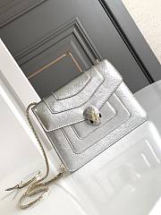 Okify Bvlgari Serpenti Forever Bag In Silver 20x15x5cm - 1