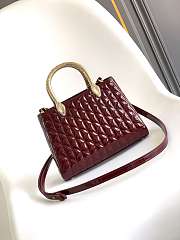 Okify Bvlgari Serpentine Duo Top Handle Bag In Burgundy Red 21.5x15x6cm - 6