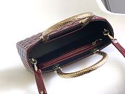 Okify Bvlgari Serpentine Duo Top Handle Bag In Burgundy Red 21.5x15x6cm - 3