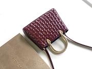Okify Bvlgari Serpentine Duo Top Handle Bag In Burgundy Red 21.5x15x6cm - 2
