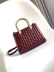 Okify Bvlgari Serpentine Duo Top Handle Bag In Burgundy Red 21.5x15x6cm - 1