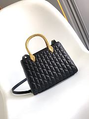 Okify Bvlgari Serpentine Duo Top Handle Bag In Matte Black 21.5x15x6cm - 1