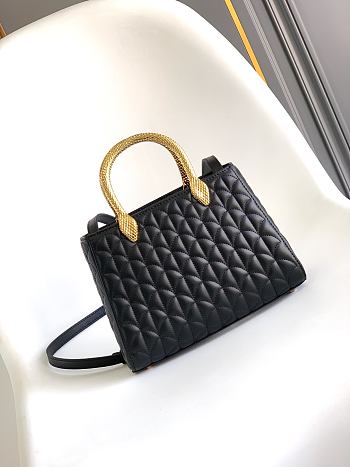 Okify Bvlgari Serpentine Duo Top Handle Bag In Matte Black 21.5x15x6cm