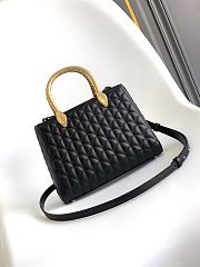 Okify Bvlgari Serpentine Duo Top Handle Bag In Matte Black 21.5x15x6cm - 6