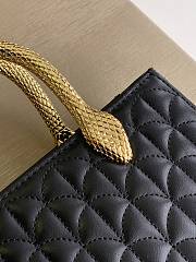 Okify Bvlgari Serpentine Duo Top Handle Bag In Matte Black 21.5x15x6cm - 5