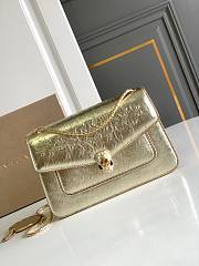 Okify Bvlgari Serpenti Forever Bag In Light Gold Ostrich 25x16.5x8cm - 1