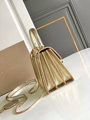 Okify Bvlgari Serpenti Forever Top Handle Bag In Light Gold Ostrich 18.5x16x10.5cm - 4