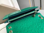 Okify Bvlgari Serpenti Forever Bag In Green Ostrich 25x16.5x8cm - 6