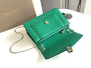 Okify Bvlgari Serpenti Forever Bag In Green Ostrich 25x16.5x8cm - 5