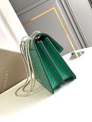Okify Bvlgari Serpenti Forever Bag In Green Ostrich 25x16.5x8cm - 3