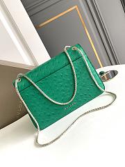 Okify Bvlgari Serpenti Forever Bag In Green Ostrich 25x16.5x8cm - 2