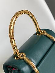 Okify Bvlgari Serpenti Reverse Top Handle Bag In Green 20x14x10cm - 4