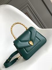 Okify Bvlgari Serpenti Reverse Top Handle Bag In Green 20x14x10cm - 1