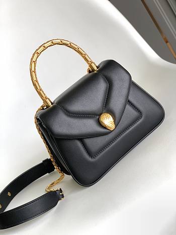 Okify Bvlgari Serpenti Reverse Top Handle Bag In Black 20x14x10cm