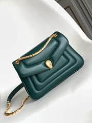 Okify Bvlgari Serpenti Reverse Shoulder Bag In Green 29.5x18.5x7cm - 1