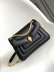 Okify Bvlgari Serpenti Reverse Shoulder Bag In Black 29.5x18.5x7cm - 1