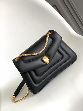 Okify Bvlgari Serpenti Reverse Shoulder Bag In Black 29.5x18.5x7cm