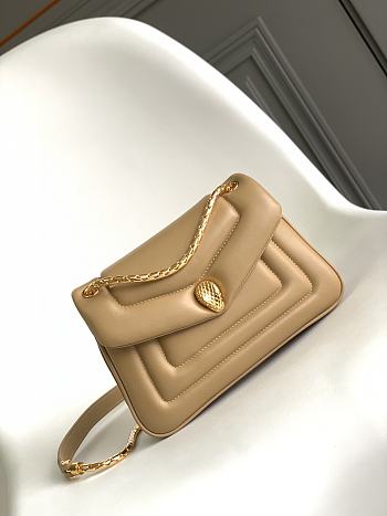 Okify Bvlgari Serpenti Reverse Shoulder Bag In Beige 29.5x18.5x7cm