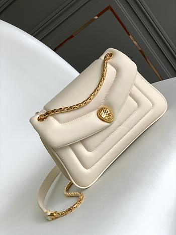 Okify Bvlgari Serpenti Reverse Shoulder Bag In White 29.5x18.5x7cm
