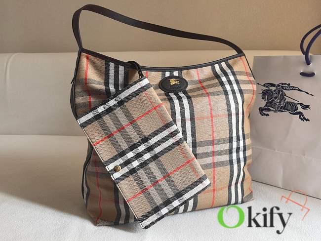 Okify Burberry Highland Bag In Brown 28.5x11.5x31cm - 1