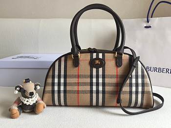 Okify Burberry Highland Bowling Bag In Brown 33x13x17cm