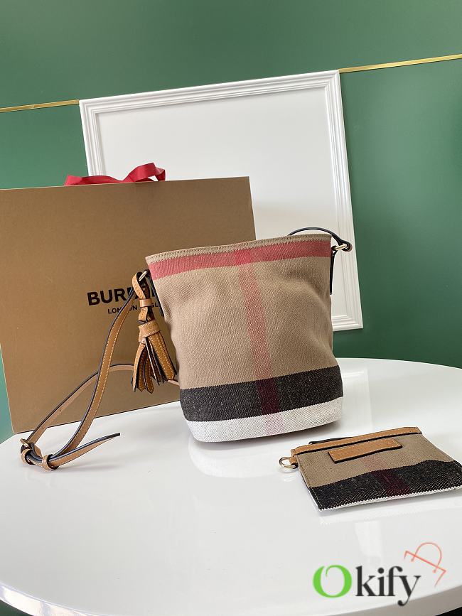 Okify Burberry Ashby Bag In Beige Bottom 17x15.5x24.5cm - 1