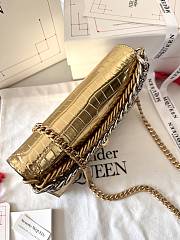 Okify Alexander McQueen Skull Gold Crocodile Bag 19x13x5cm - 6
