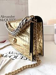 Okify Alexander McQueen Skull Gold Crocodile Bag 19x13x5cm - 2
