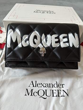 Okify Alexander McQueen Skull Graffiti Bag In Black 19x13x5cm