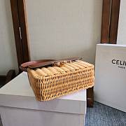 Okify Celine Teen Garance Bag In Wicker And Calfskin 18.5x13x6cm - 6