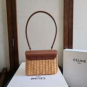 Okify Celine Teen Garance Bag In Wicker And Calfskin 18.5x13x6cm - 5