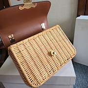 Okify Celine Teen Garance Bag In Wicker And Calfskin 18.5x13x6cm - 3