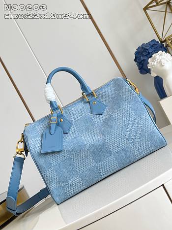 Okify Louis Vuitton Speedy Damier Denim Bag N00203 22x19x34cm