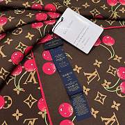 Okify Louis Vuitton x TM Cherry Twill Silk Scarf In Brown 90x90cm M96094 - 6