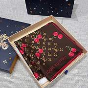 Okify Louis Vuitton x TM Cherry Twill Silk Scarf In Brown 90x90cm M96094 - 3