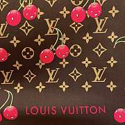 Okify Louis Vuitton x TM Cherry Twill Silk Scarf In Brown 90x90cm M96094 - 2