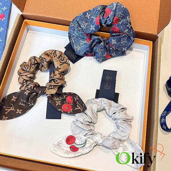 Okify Louis Vuitton x TM Cherry Scrunchies - 1