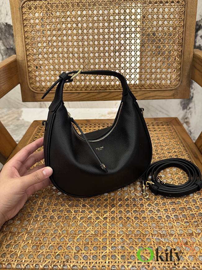 Okify Celine Teen Lulu Bag In Black Grained Calfskin 21x24x5cm - 1