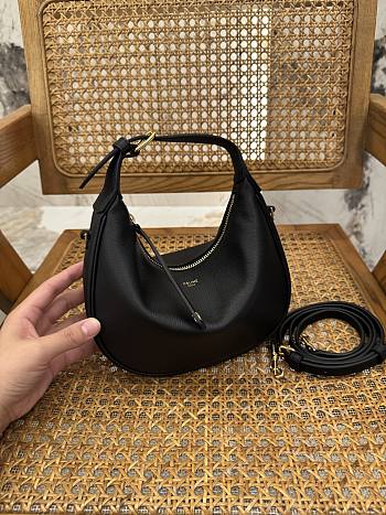 Okify Celine Teen Lulu Bag In Black Grained Calfskin 21x24x5cm