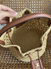 Okify Celine Clara Classic Panier Bag In Raffia And Calfskin 16x19x16cm - 6