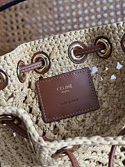 Okify Celine Clara Classic Panier Bag In Raffia And Calfskin 16x19x16cm - 5