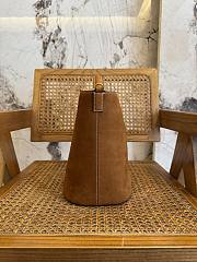 Okify Celine Medium Bucket Louise Bag In Brown Nubuck Calfskin 23.5x24x16cm - 5